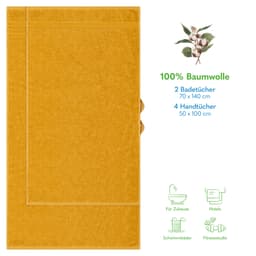 HAMMETEX Handtuch Set | Gelb