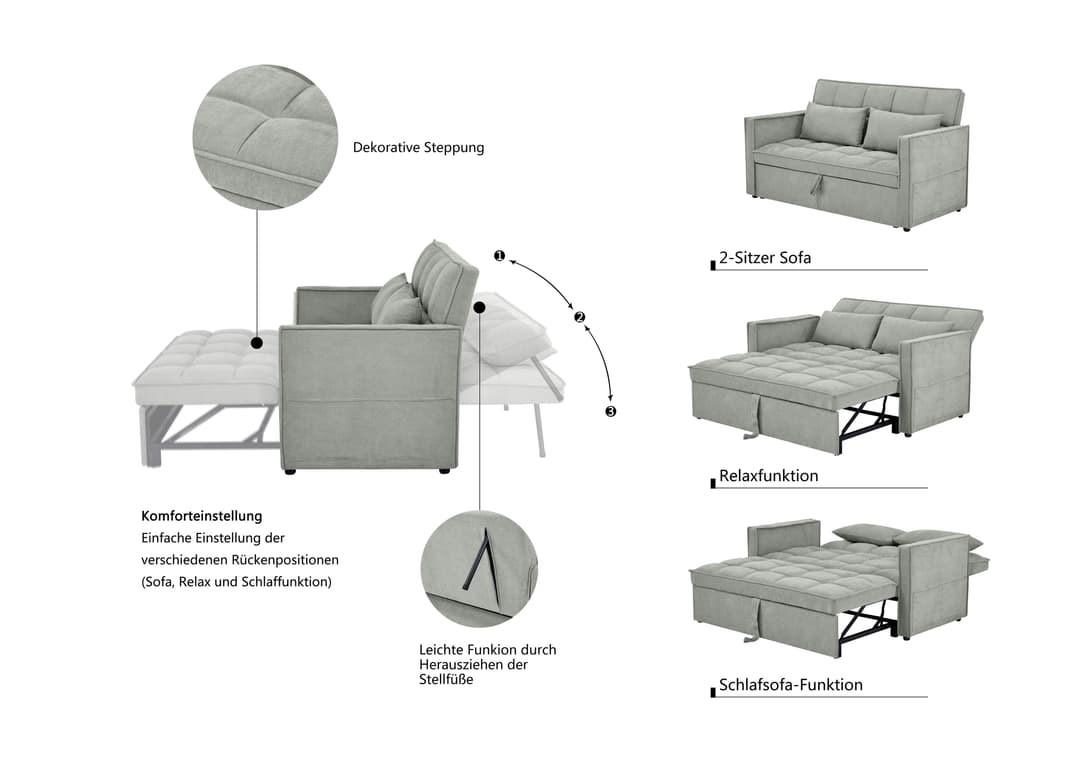 OTTO home Schlafsofa STEFFO | Grau