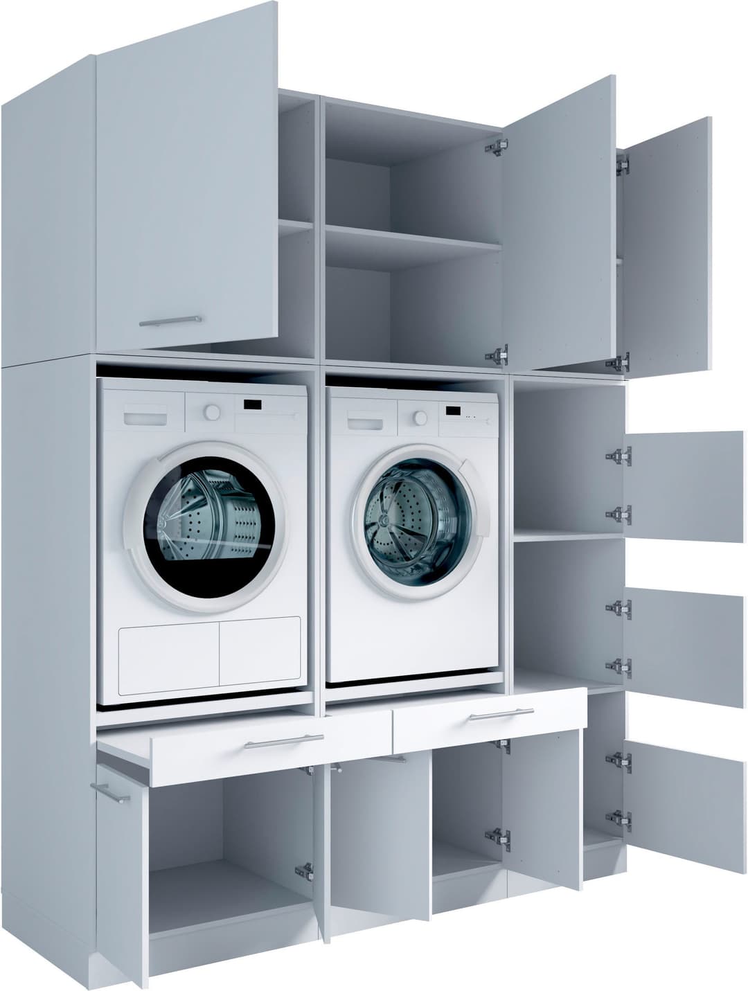 Laundreezy Mehrzweckschrank-Set | Weiß