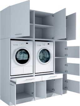 Laundreezy Mehrzweckschrank-Set | Weiß
