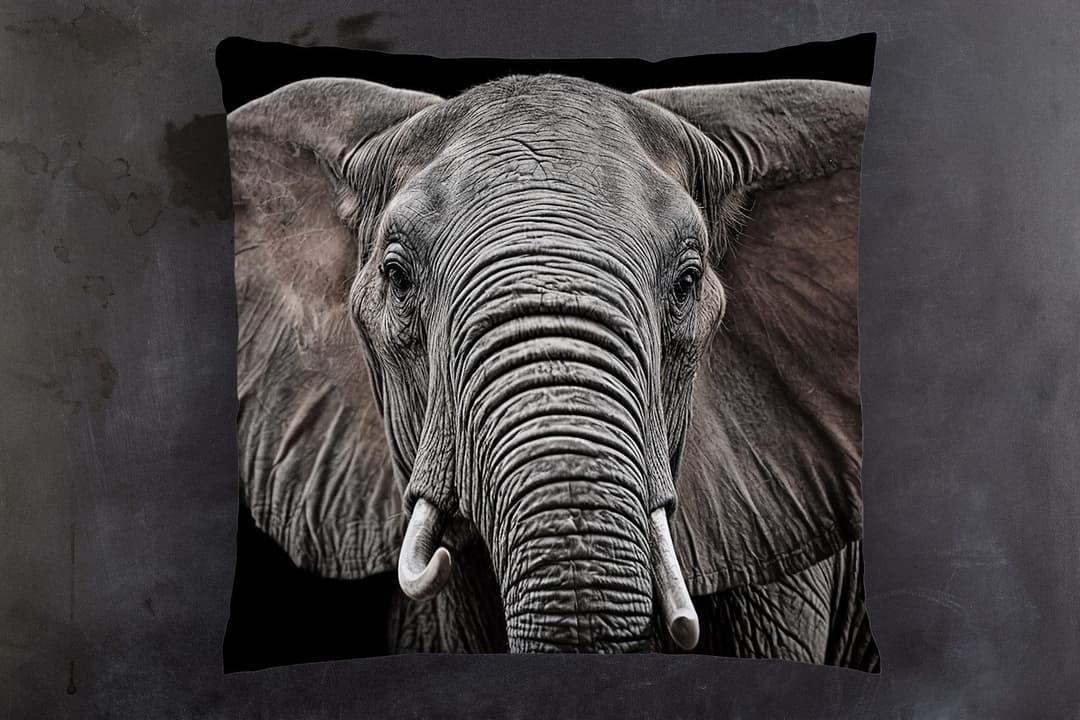 queence Dekokissen Elefant | Schwarz