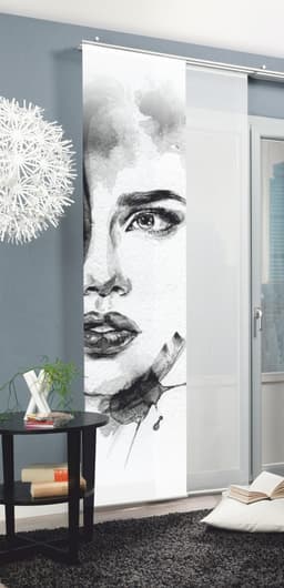 HOME WOHNIDEEN Schiebegardine FACE RIGHT | Grau