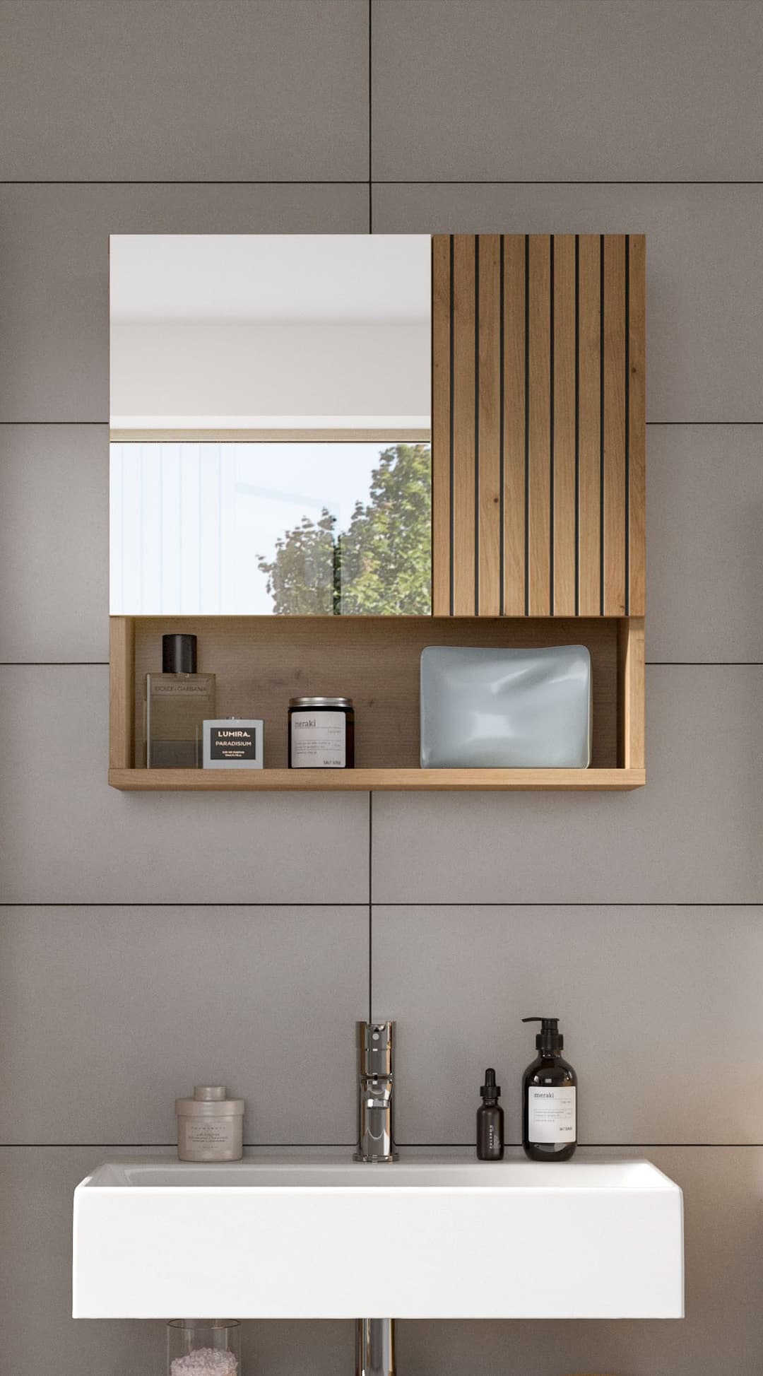 welltime Spiegelschrank MANI | Holztöne