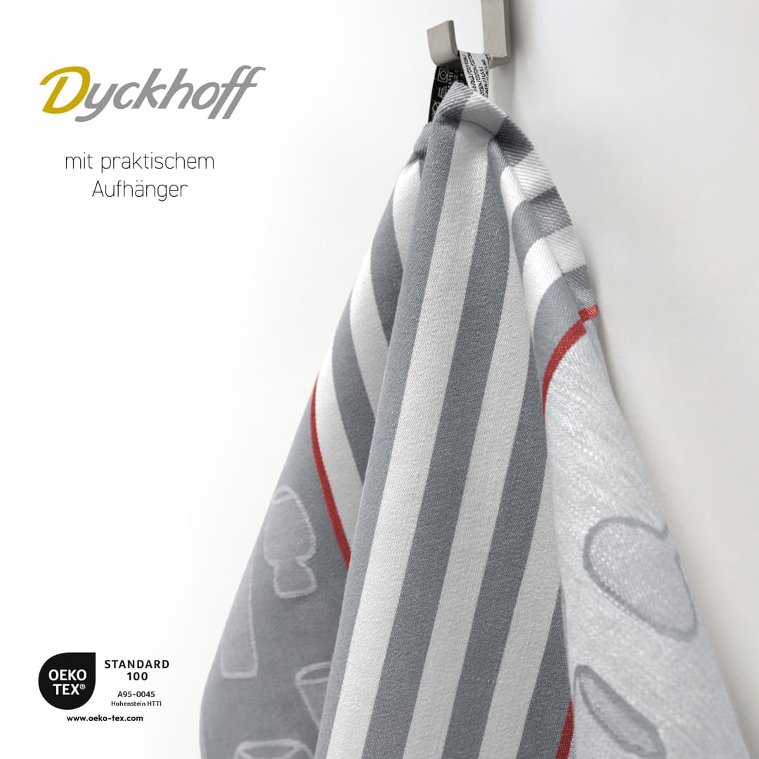 Dyckhoff Geschirrtuch Gläser / Halbleinen | Grau