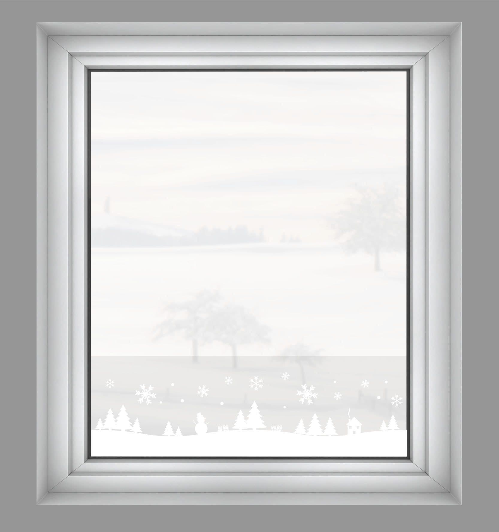 GARDINIA Fensterfolie X-Mas Bäume | Mehrfarbig