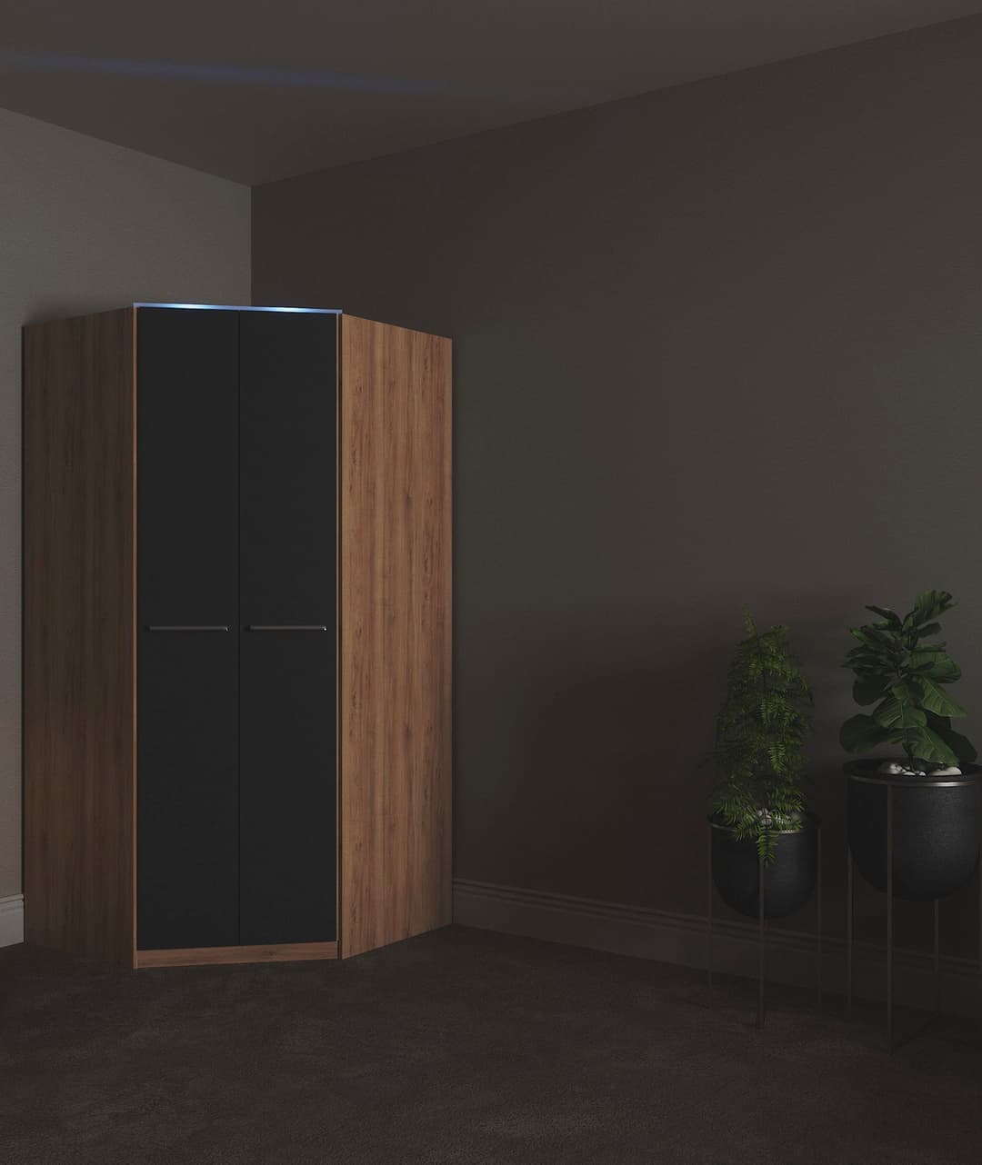 priess Eckkleiderschrank Barcelona | Holztöne
