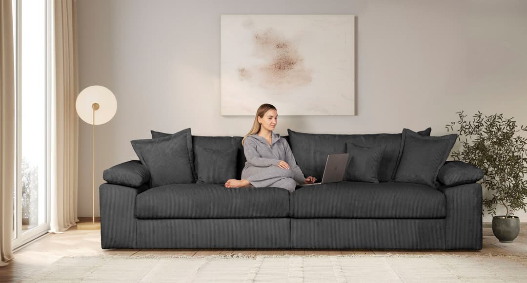 Home affaire Big-Sofa Soft&Cosy XXL | Schwarz