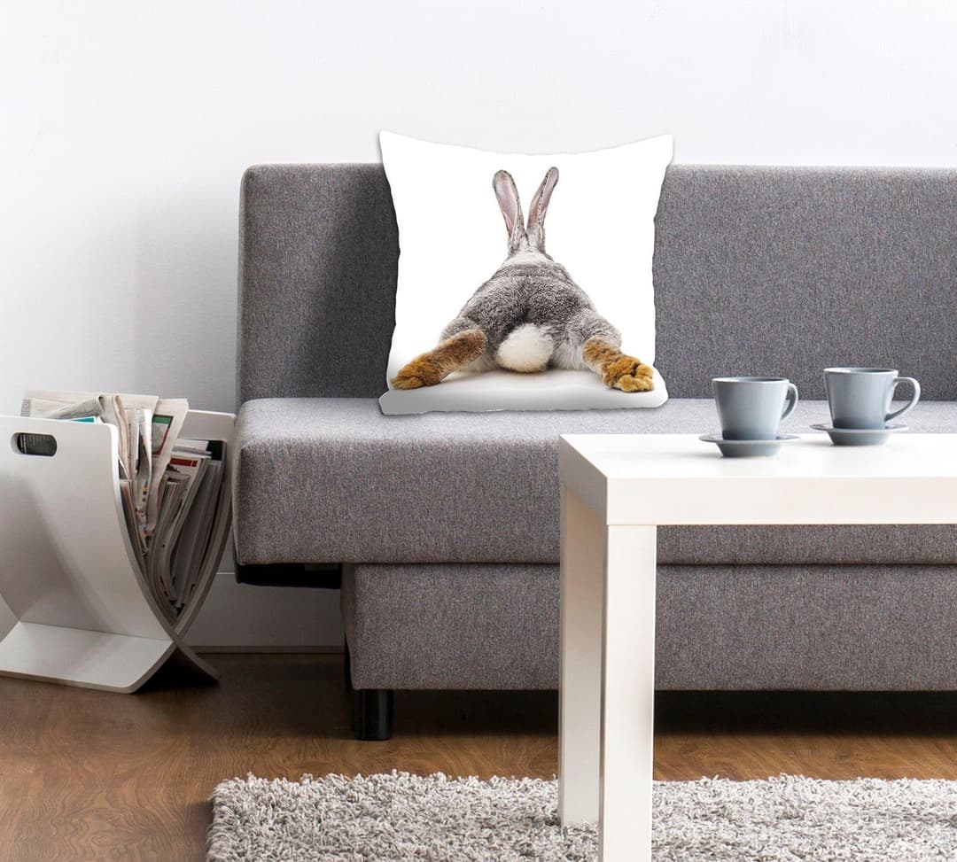 queence Dekokissen Rabbit Tail | Grau