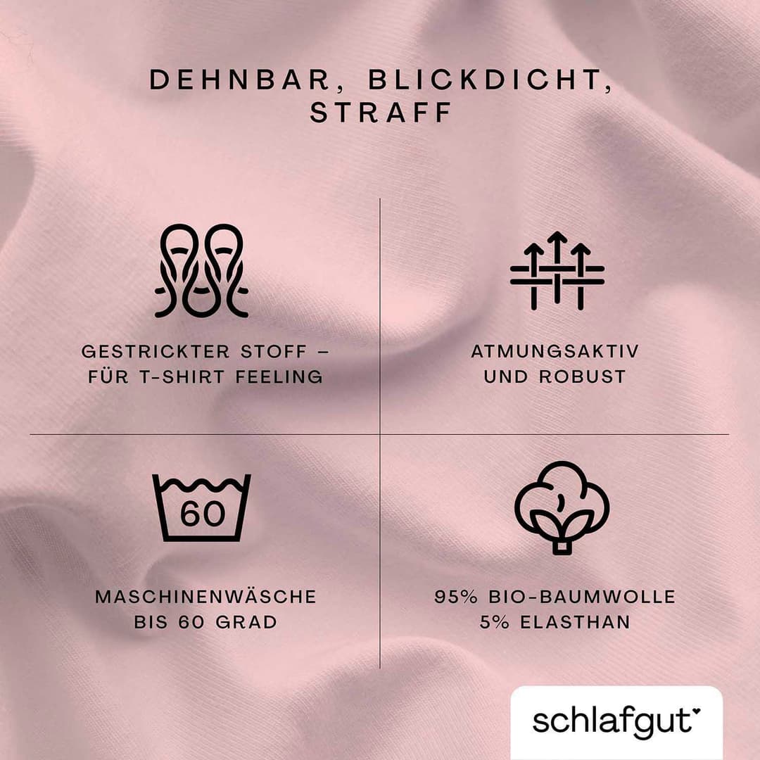 Schlafgut Spannbettlaken PURE BOXSPRING | Rosa