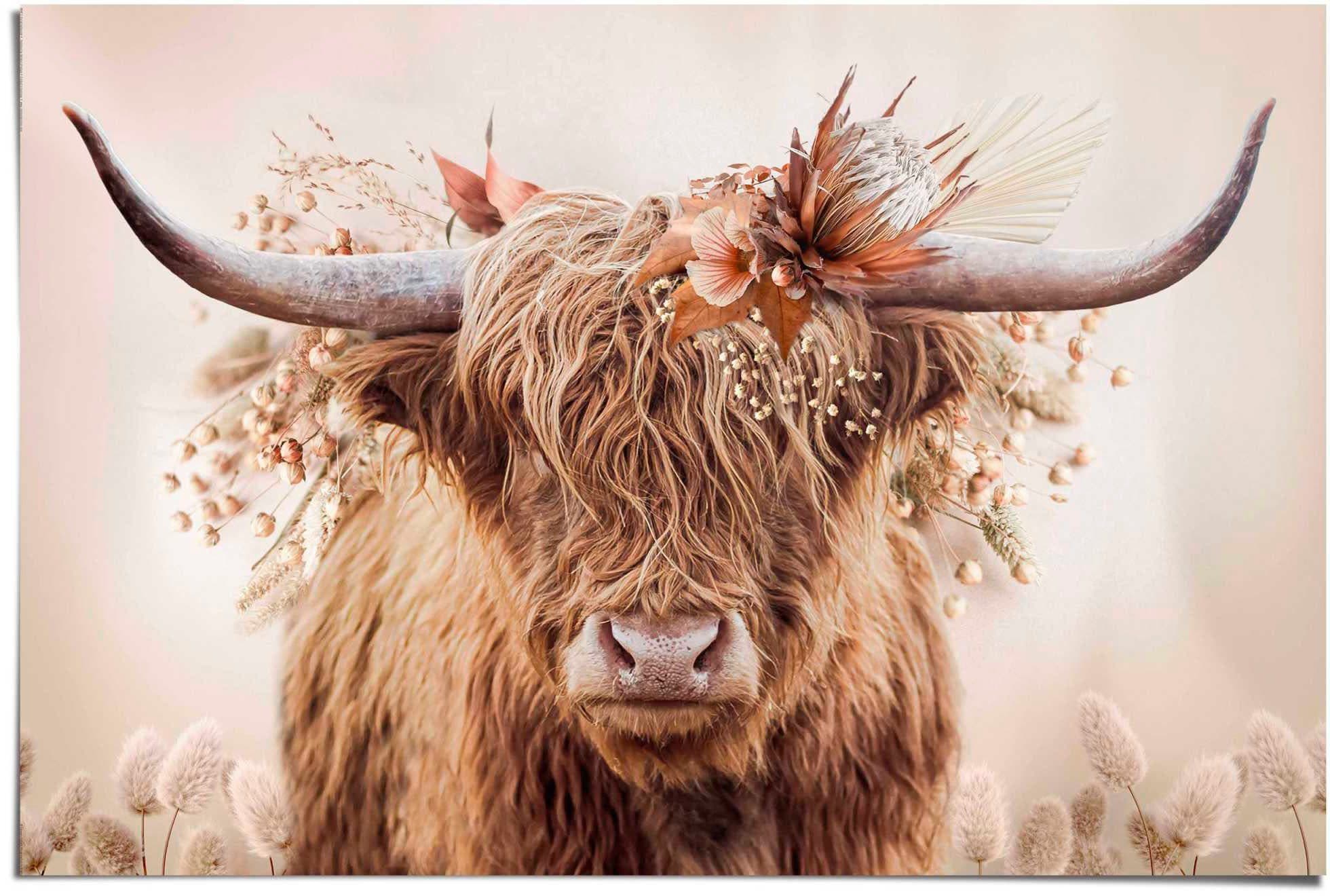 Reinders! Poster Highlander in Blumen | Braun