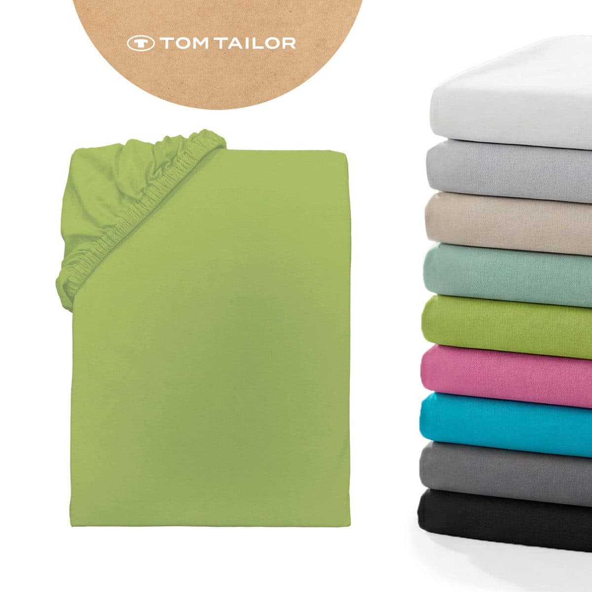 TOM TAILOR HOME Spannbettlaken Tom Tailor Jersey | Grün