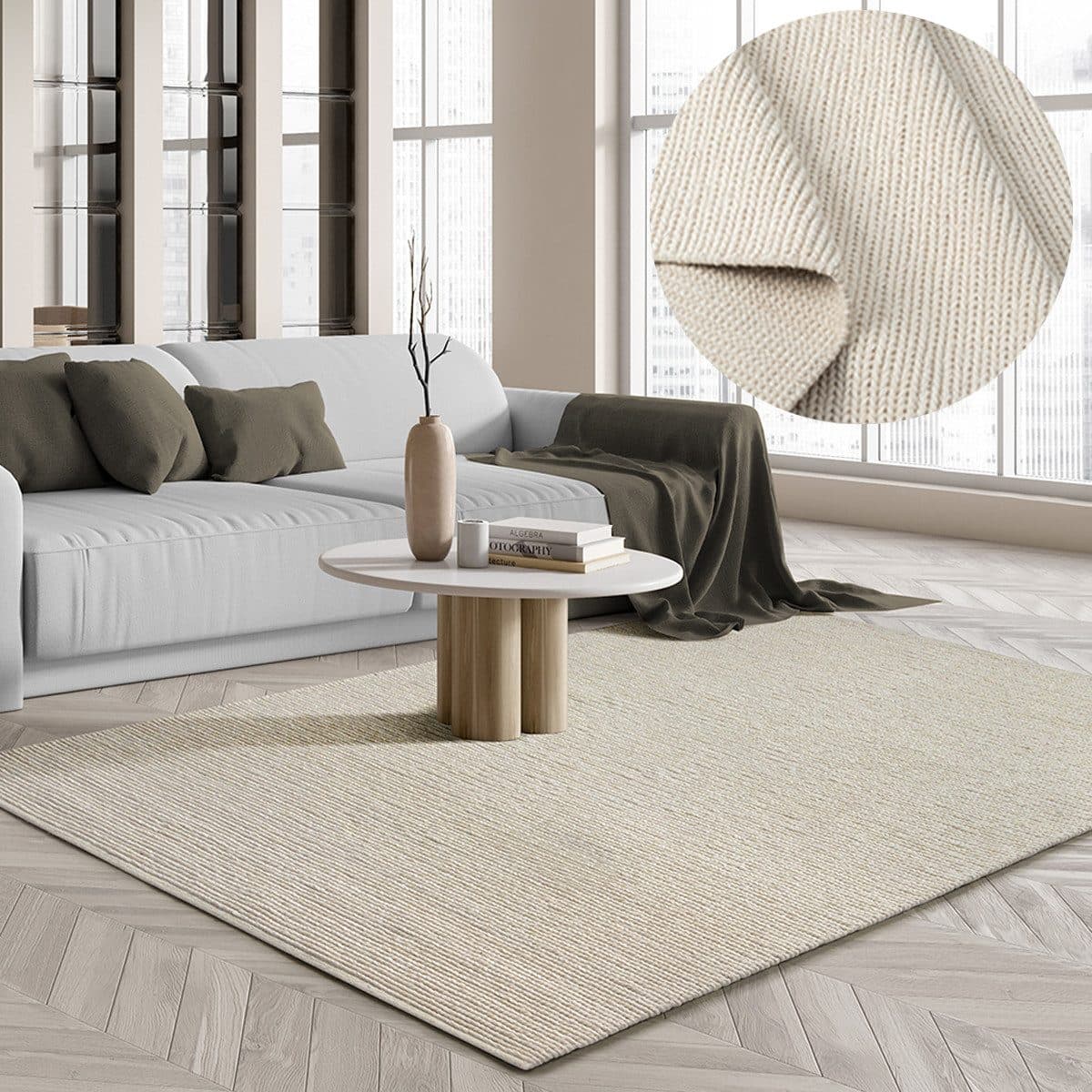 the carpet Teppich Premium Wool | Beige