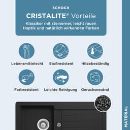 Schock Granitspüle Typos D-100 S | Schwarz