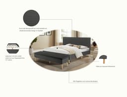 Home affaire Polsterbett Armandine | Grau