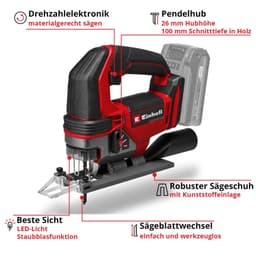 Einhell Akku-Stichsäge TE-JS 18/100 Li-Solo | Rot