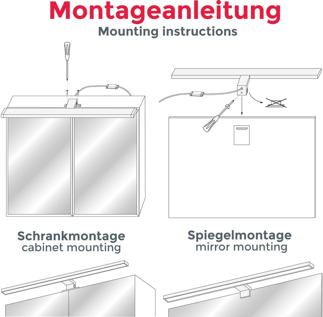 B.K.Licht Spiegelleuchte Carina | Silber