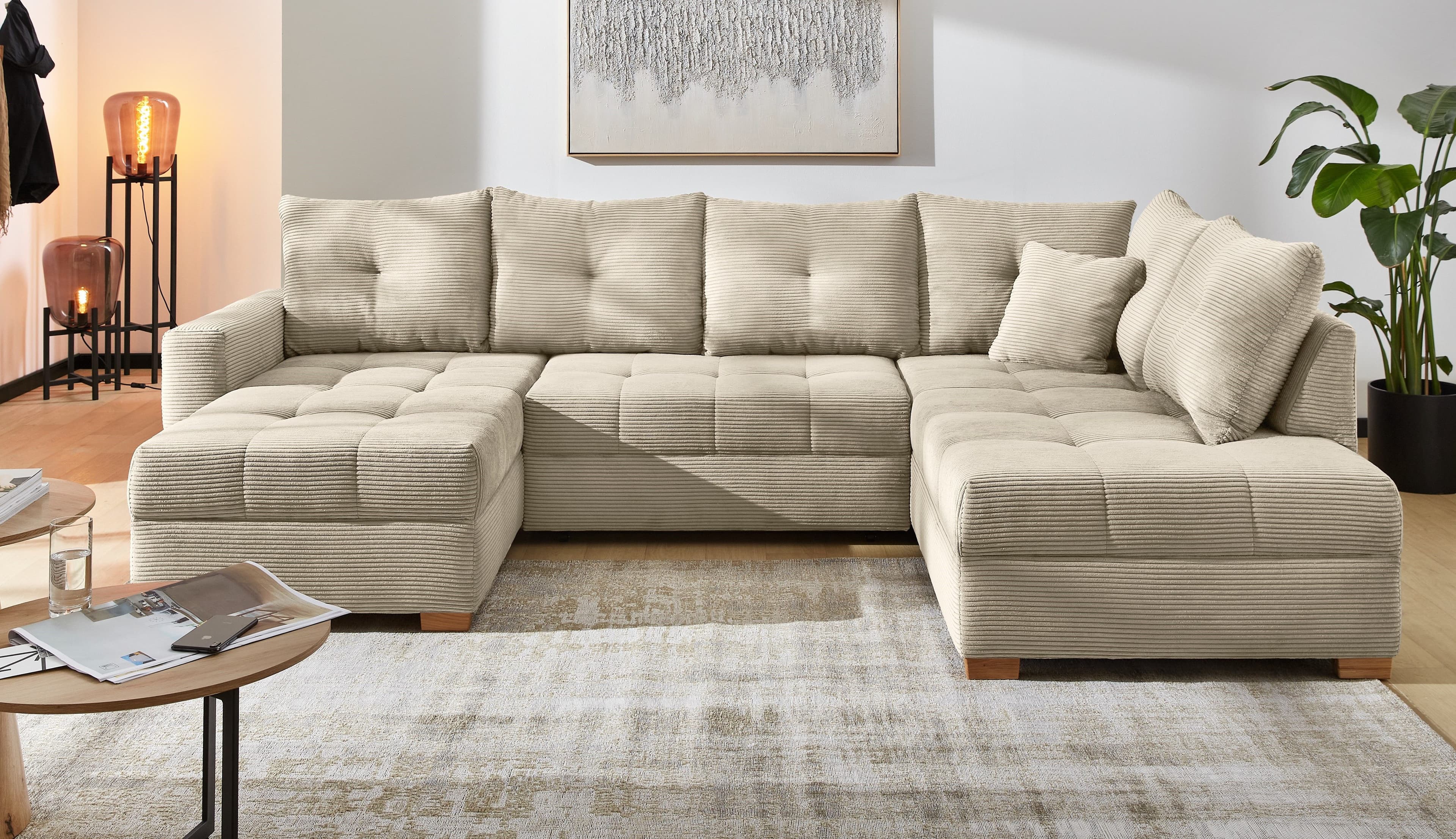 Jockenhöfer Gruppe Wohnlandschaft Abby U-Form | Beige