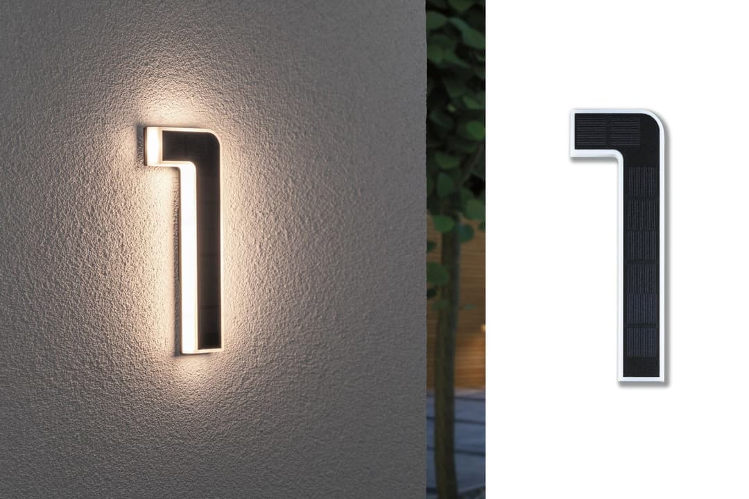 Paulmann LED Außen-Wandleuchte Solar Hausnummer | Schwarz