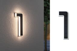 Paulmann LED Außen-Wandleuchte Solar Hausnummer | Schwarz