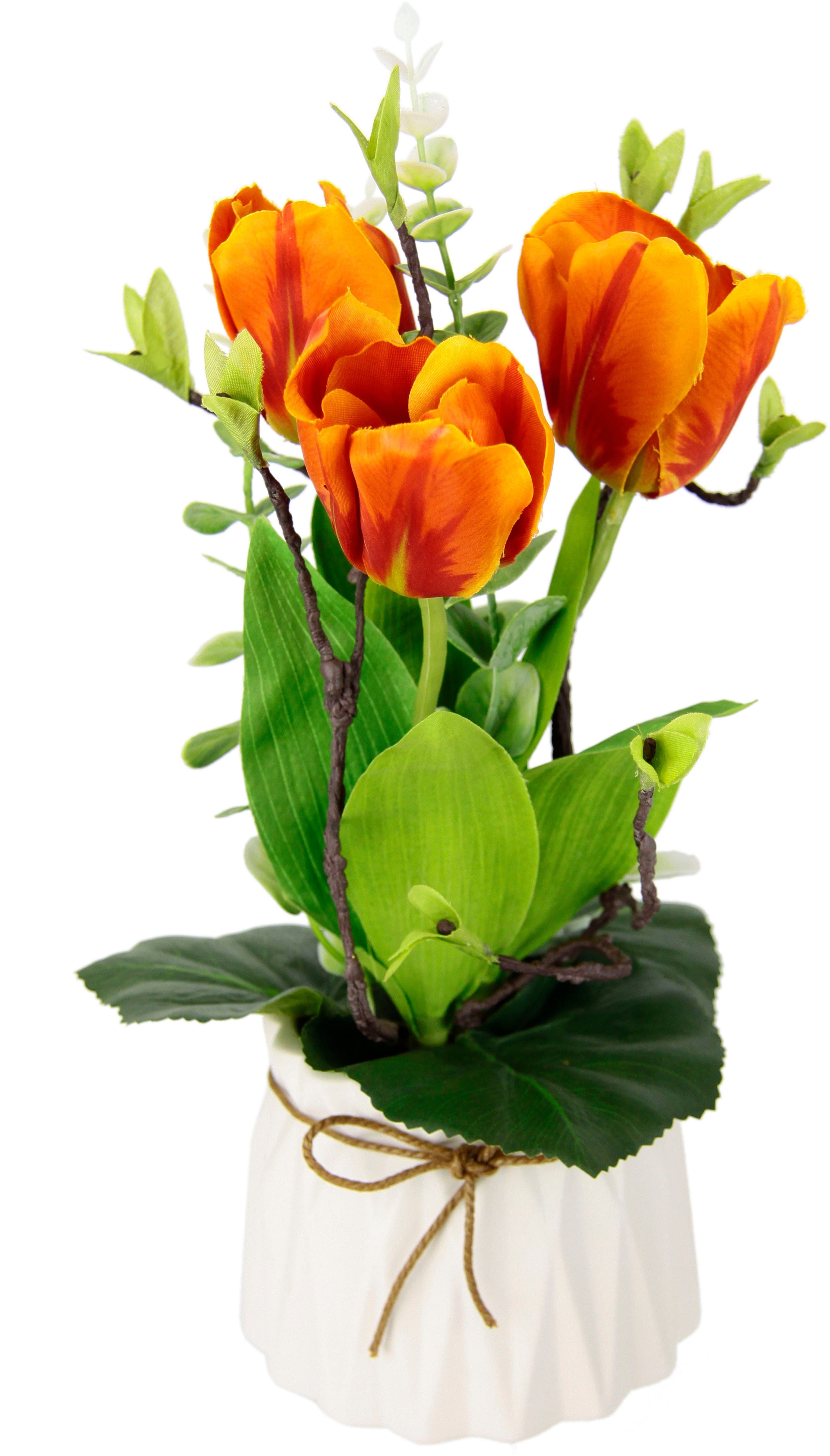 Kunstblume Tulpen Gesteck | Orange