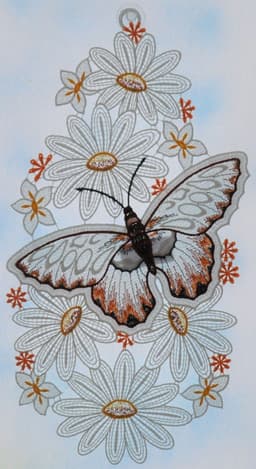 Stickereien Plauen Fensterbild Schmetterling | Mehrfarbig