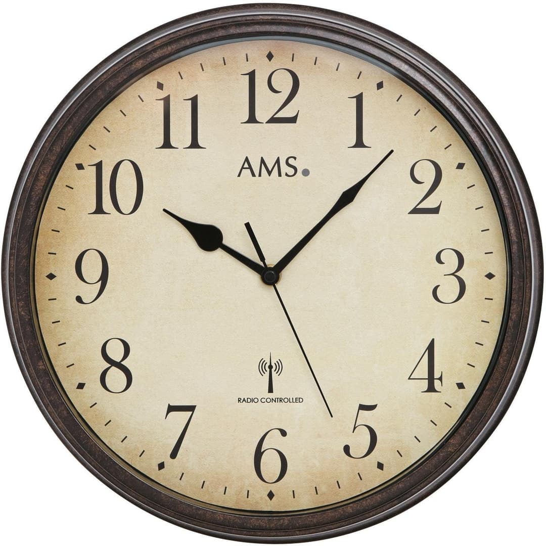 AMS Funkwanduhr F5962 | Braun