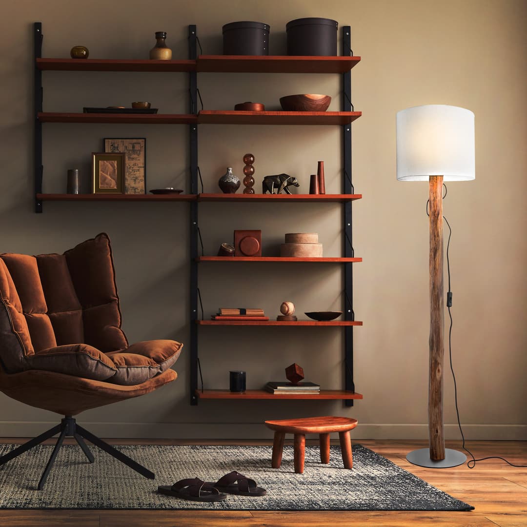 NOWA Stehlampe NORIN | Holztöne