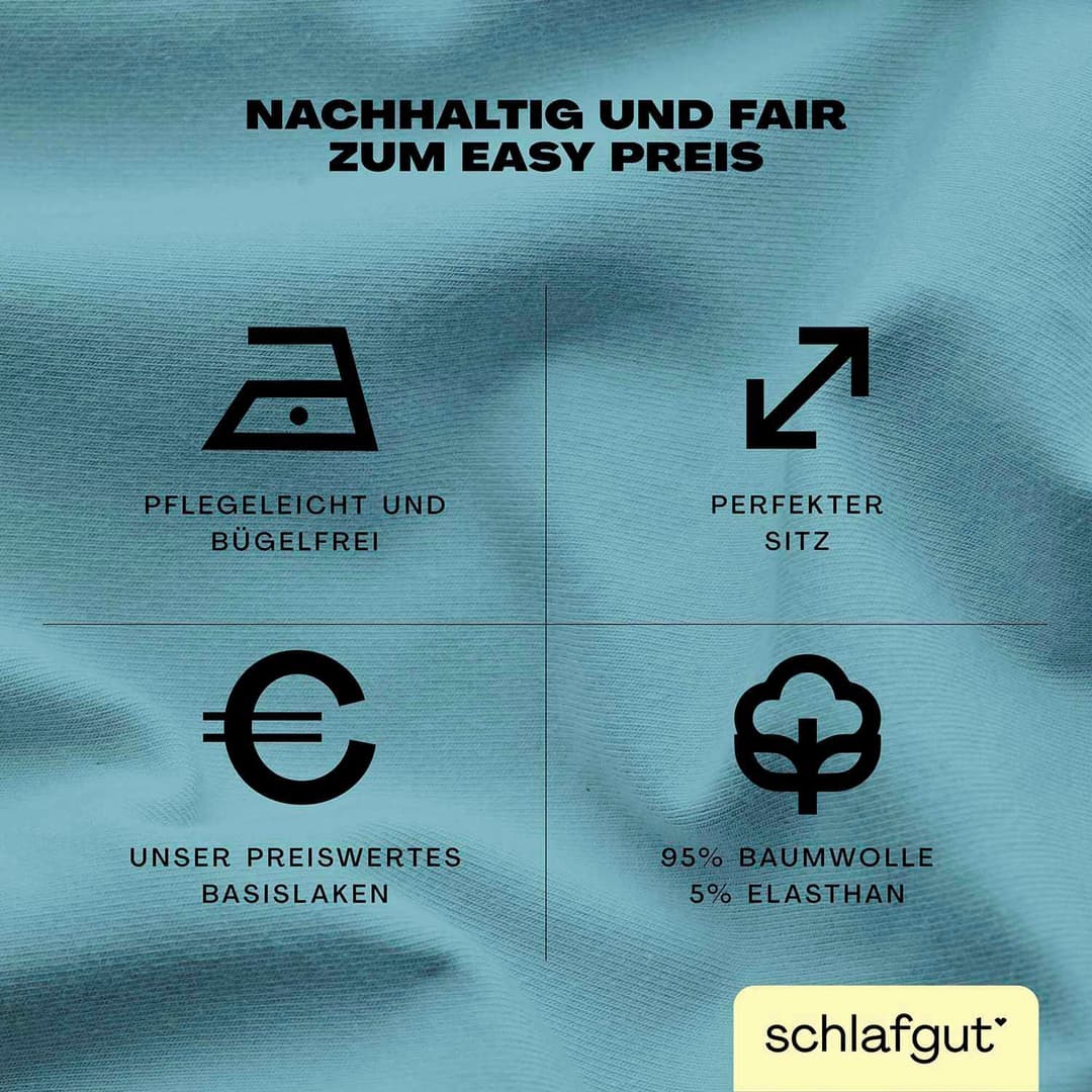 Schlafgut Spannbettlaken EASY JERSEY | Türkis
