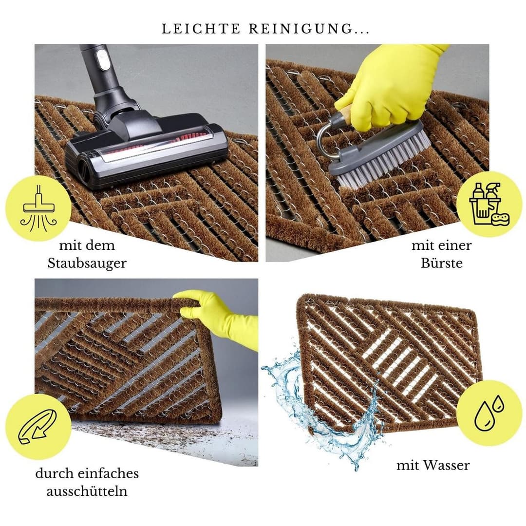 HANSE Home Fußmatte Grid Brushes Mat | Braun