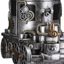 GILDE Übertopf Lokomotive Steampunk Engine planter | Silber 5