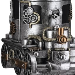 GILDE Übertopf Lokomotive Steampunk Engine planter | Silber