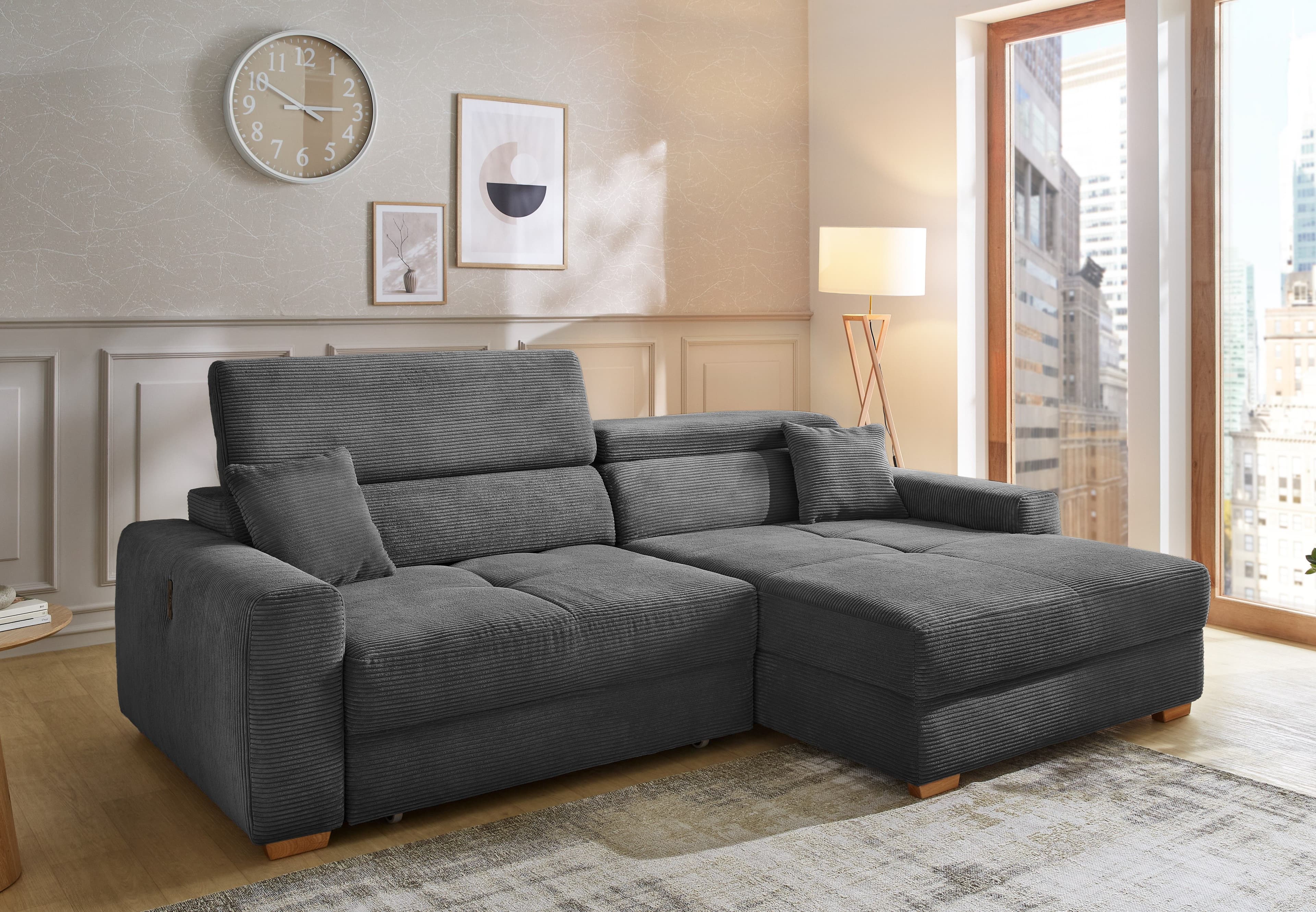 Jockenhöfer Gruppe Ecksofa Slider L-Form | Grau