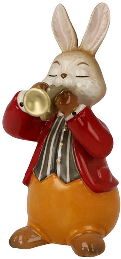 Goebel Osterhase Figur Hase - Eifriger Trompeter | Mehrfarbig