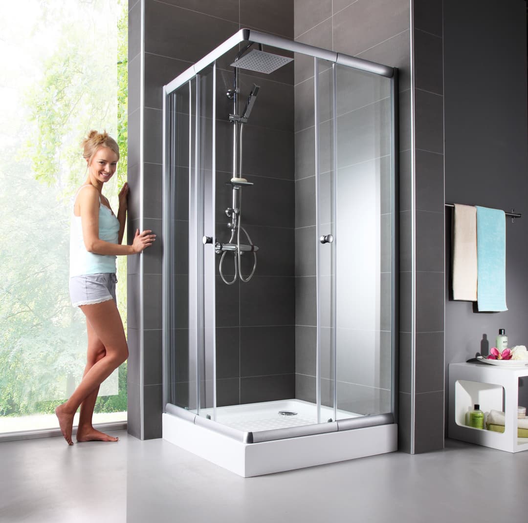 welltime Eckdusche Trento | Silber