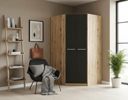 priess Eckkleiderschrank Barcelona | Holztöne