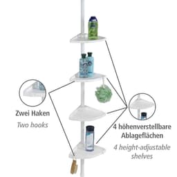 WENKO Duschablage Teleskop Duschecke Compact | Weiß