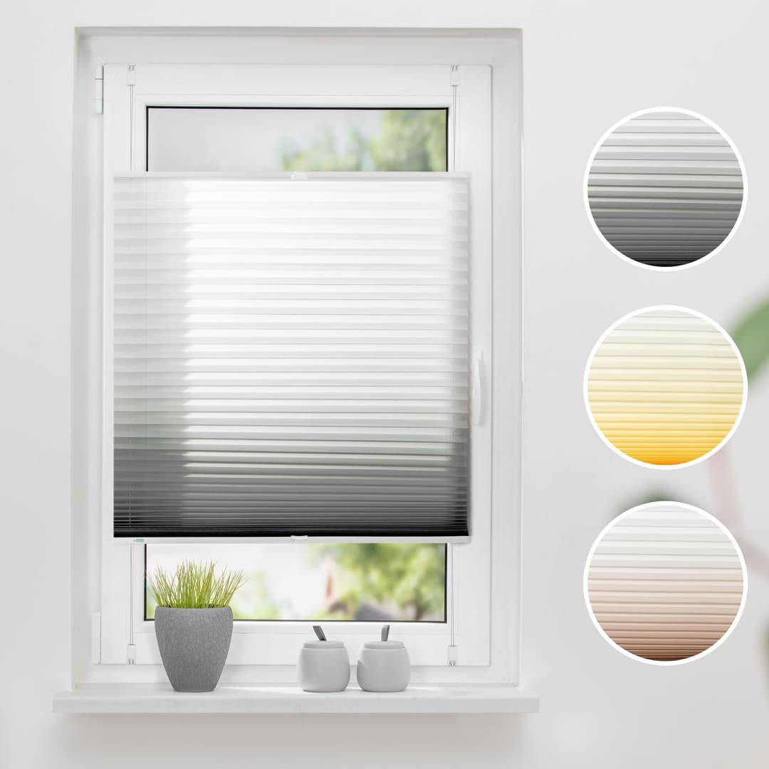 K-HOME Plissee Farbverlauf Sunrise | Grau