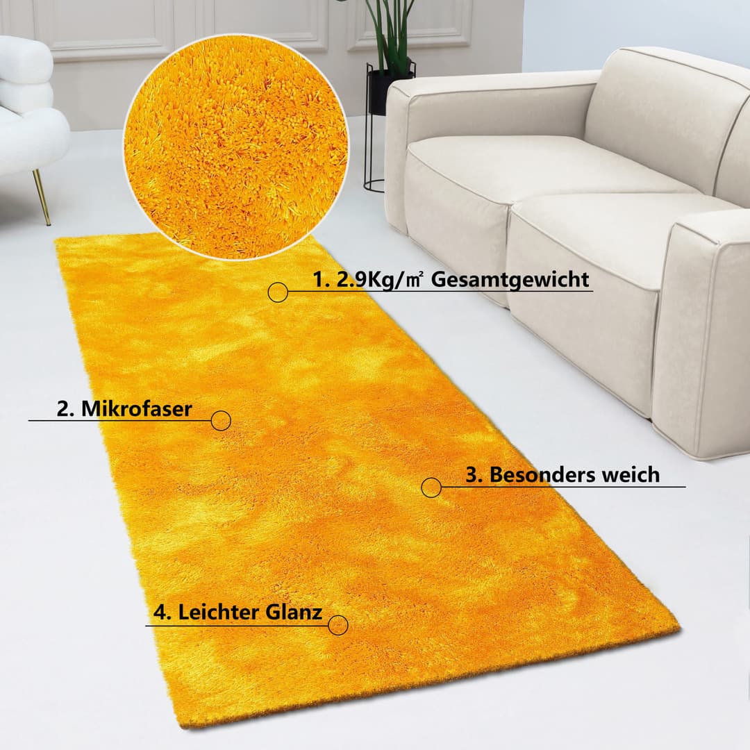 Bruno Banani Hochflor-Läufer Dana Teppich | Gelb