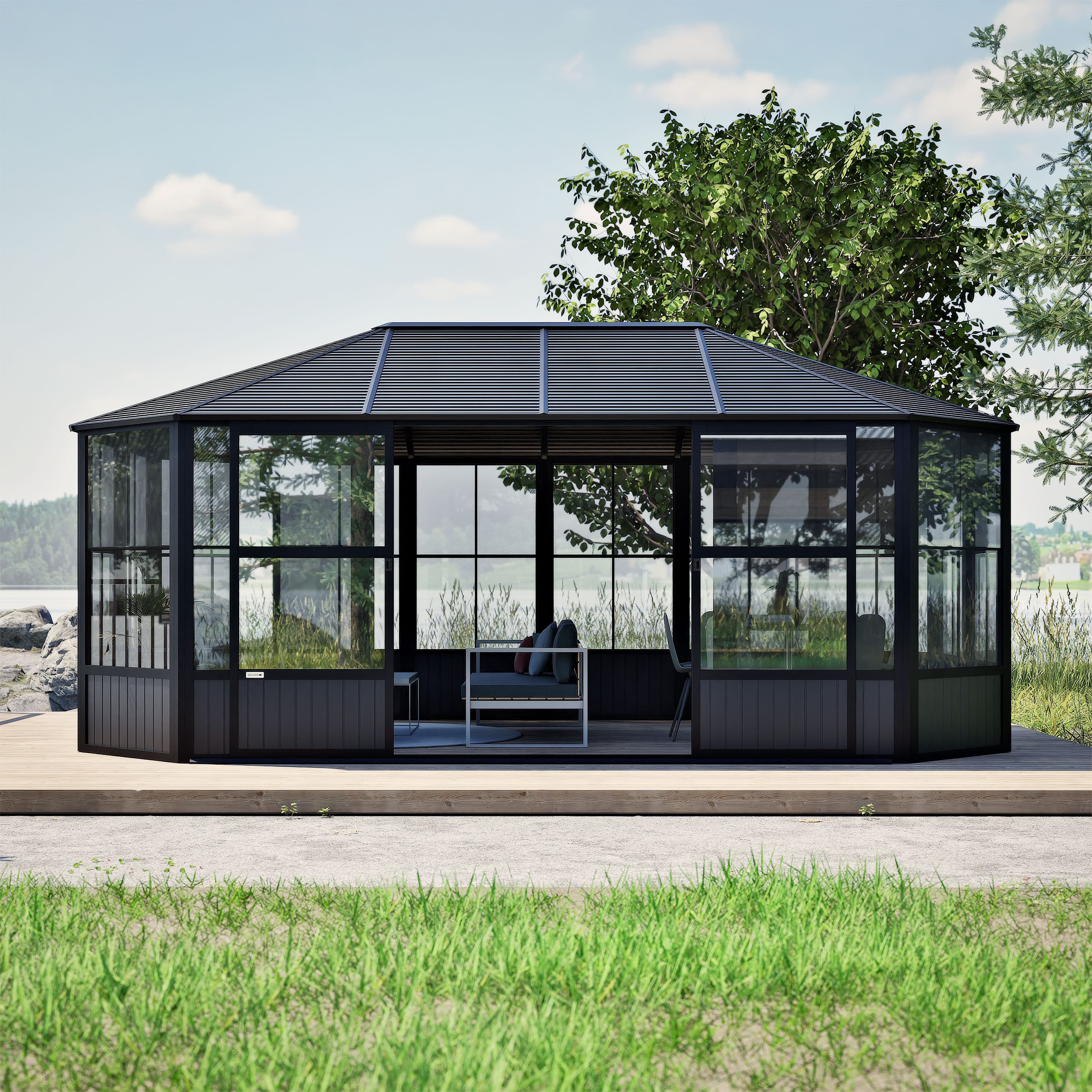 Sojag Pavillon Charleston 12x18 | Grau