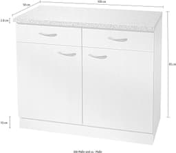 wiho Küchen Unterschrank Kiel | Weiß