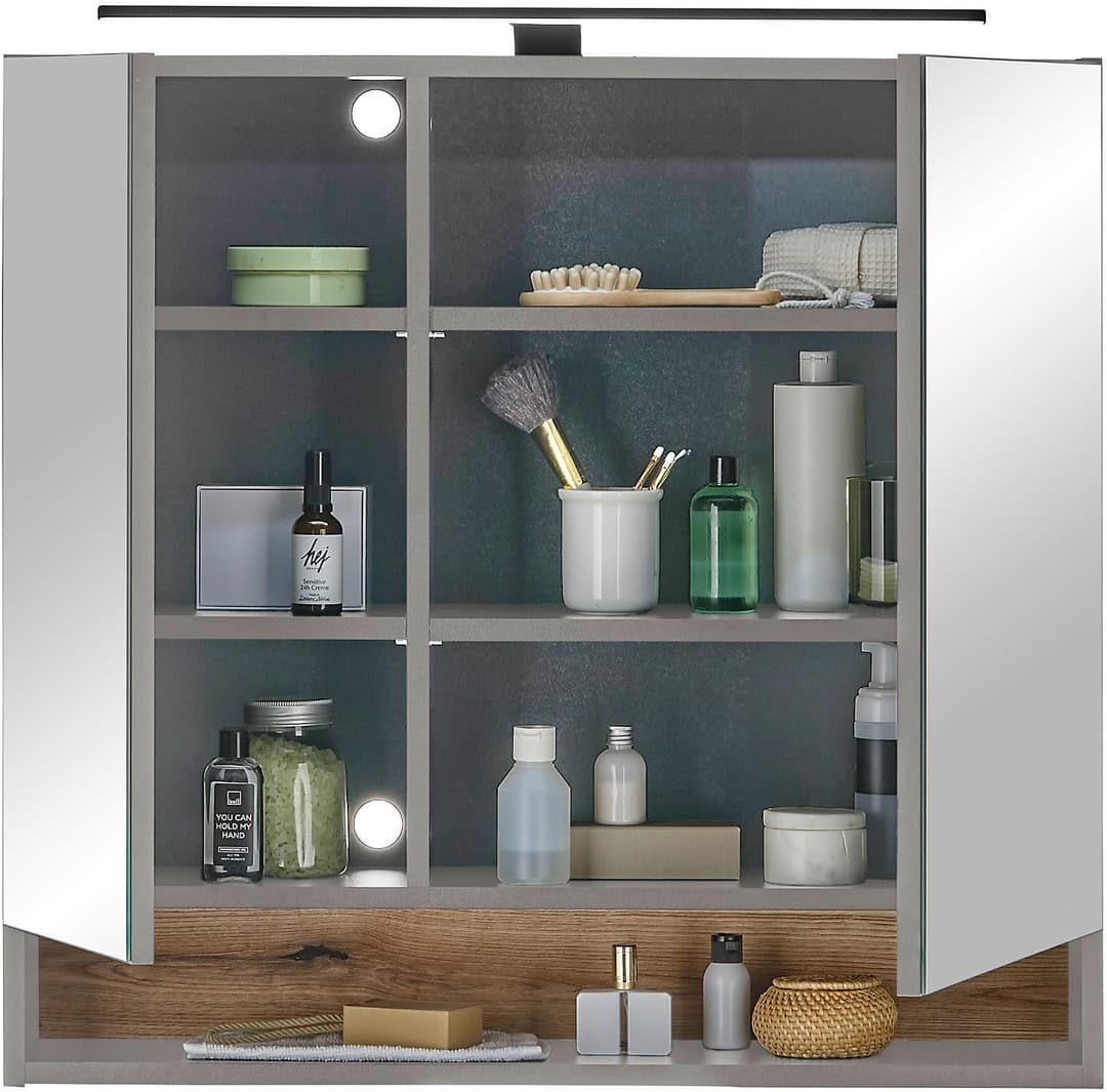 BASIC by Balculina Spiegelschrank Denver | Grau