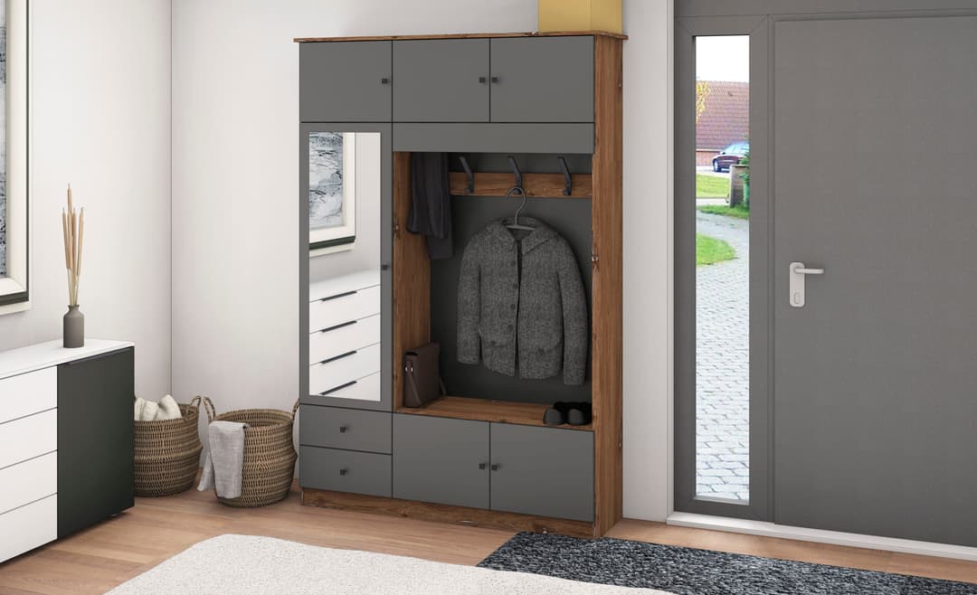 borchardt Möbel Garderobenschrank Kompakta Höhe 202 cm | Holztöne