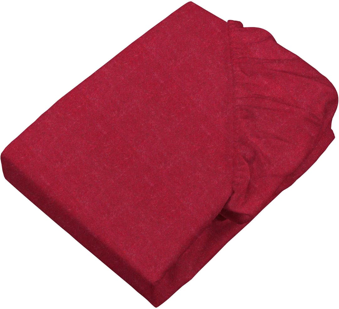 SETEX Bettlaken Feinbiber Melange Spannbetttuch | Rot