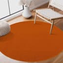 Sanat Teppich Uni, rund | Orange 4