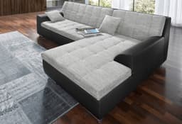 DOMO collection Ecksofa Treviso | Schwarz