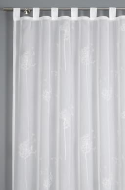 Sehlbach Gardine Schal Voile mit Flockprint Pusteblume | Weiß