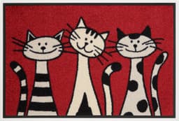 wash+dry by Kleen-Tex Fußmatte Three Cats | Mehrfarbig