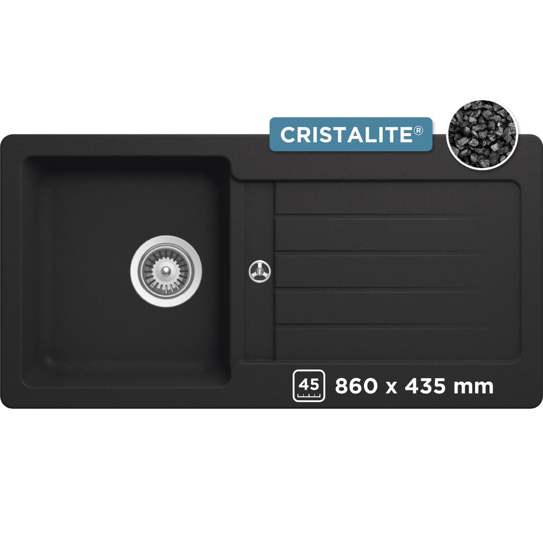 Schock Granitspüle Typos D-100 S | Schwarz