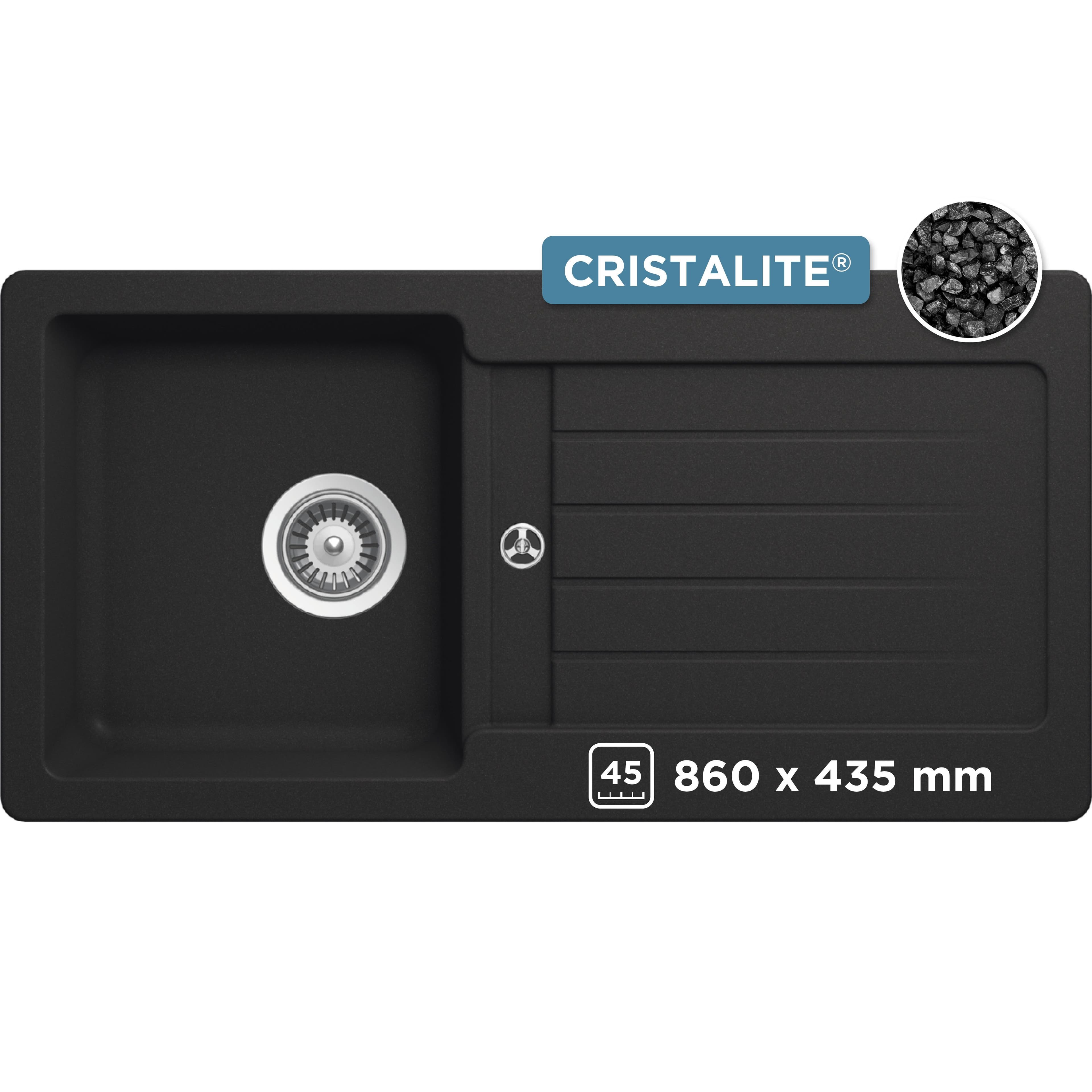 Schock Granitspüle Typos D-100 S | Schwarz