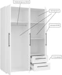 FORTE Kleiderschrank Mokkaris | Weiß 5